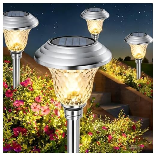 BEAU JARDIN 8 Pack Garden Solar Pathway Lights Color Changing