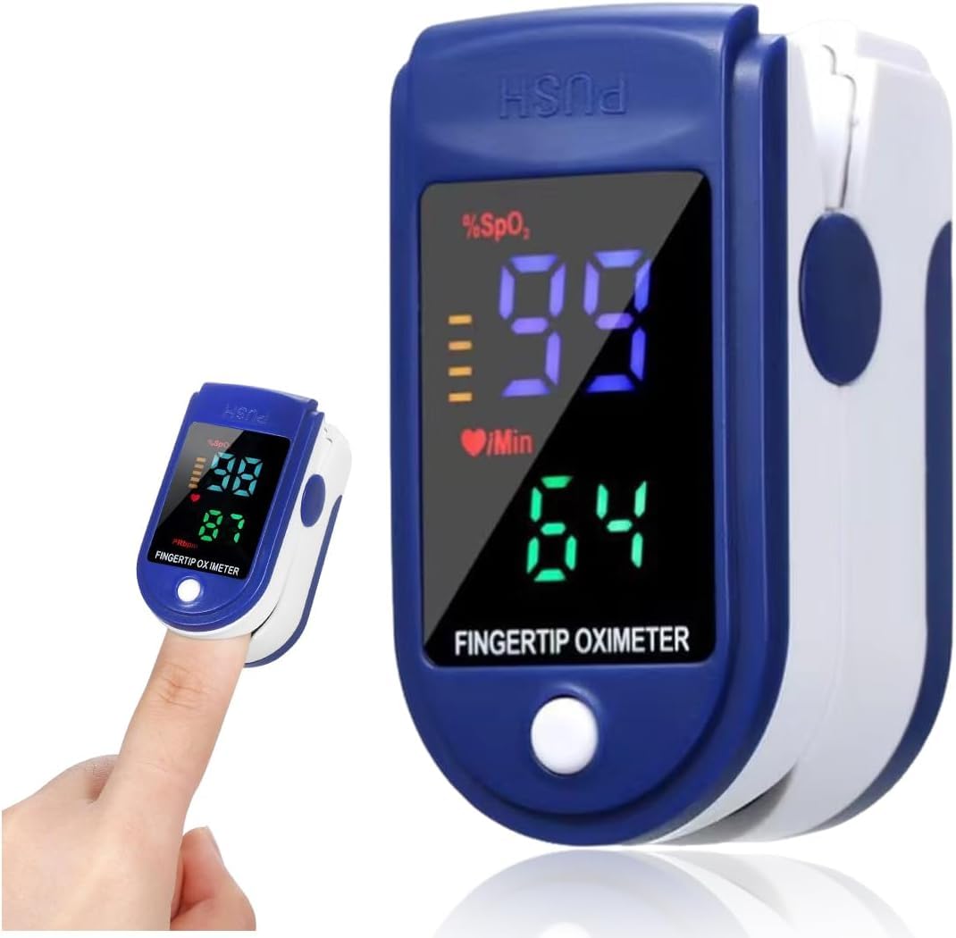 Pulse Oximeter for Blood Oxygen Saturation (SpO2) & Pulse Rate Monitoring | LED Display | One-Touch Operation | Portable Finger Oxygen Monitor for Home, Travel & Sports | Blue-picture-11