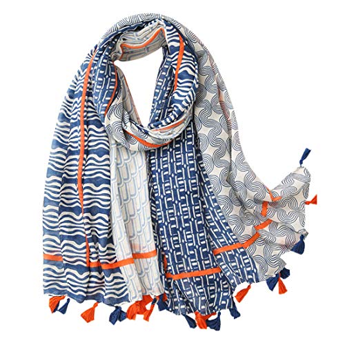 FAIRYGATE Schal für Damen Halstuch aus Polyamid und Baumwolle Tuch für Mädchen Schöner Stola Blumendruck Übergroße Damenschals Schals & Tücher für Frauen 23225