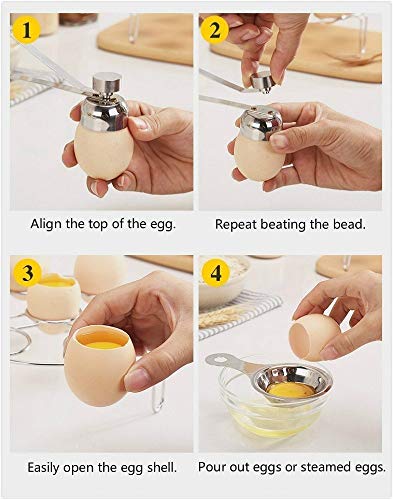 Egg topper cutter, stainless steel egg opener for raw, soft or hard boiled eggshell