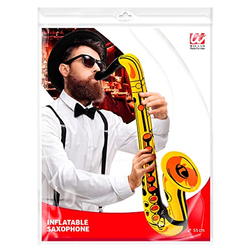 W WIDMANN MILANO Party Fashion 23931 - Aufblasbares Saxophon, 55 cm, Musiker, Instrument, Karneval, Mottoparty