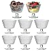 JGKYLDZ 9oz Glass Ice Cream Bowls, Vintage Footed Sundae Cups,Glass Dessert for Dessert, Sundae, Ice Cream,Pudding, Jelly, Fruit, Snack, Cocktail, Condiment, Trifle (8)