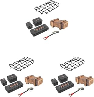 Paowsietiviity Juego de 3 accesorios de decoración de orugas de coche RC 1/10 herramienta maleta, pala de maletero, color negro