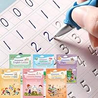 Magical Handwriting Workbooks Handwriting Practice Magic Copybook, Handwriting Aid Magic Pen Reusable Copybook Grooves Template Design for Children
