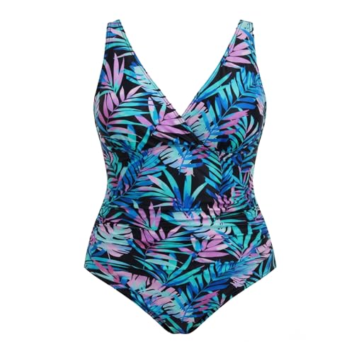 Maillot de bain gainant grande taille effet ventre plat et col V