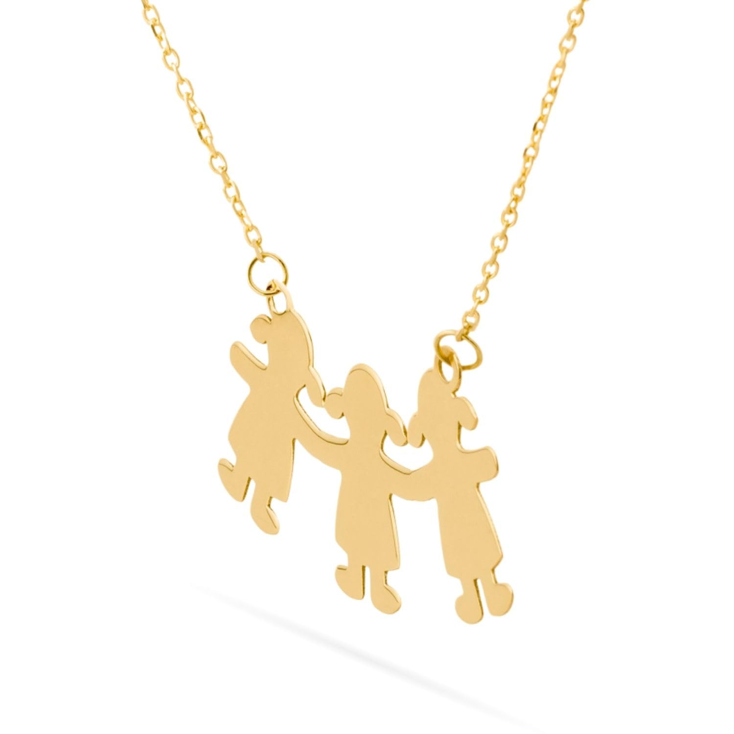 Collar con Colgante de Niños o Niñas Personalizable en Plata de Ley 925 o Bañado en Oro – Regalo Ideal para Mamás o Abuelas – 45cm + Alargador