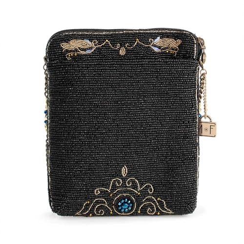 Mary Frances Moonstruck Beaded Mini Crossbody Bag Novelty Evening Clutch Purse, Black2