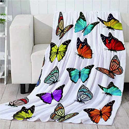 Couverture Impression 3D Papillon en Flanelle de Microfibre Haute Densité - 5