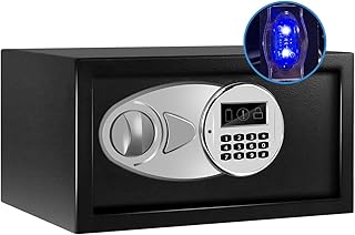 Sdstone Safe Box with Sensor Light,Hidden Safe Box with Key & Digital Lock for Home and Company. Electronic Security Safe Box Wall or Cabinet Fixed Design, 0.4 Cubic Feet