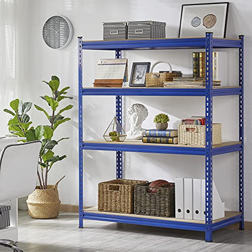 Yaheetech Garage Storage Shelves 4-Tire Heavy Duty Shelving Units for Workshop/Home,320kg Per Shelf,112 x 60 x 150cm, Blue - Image 3