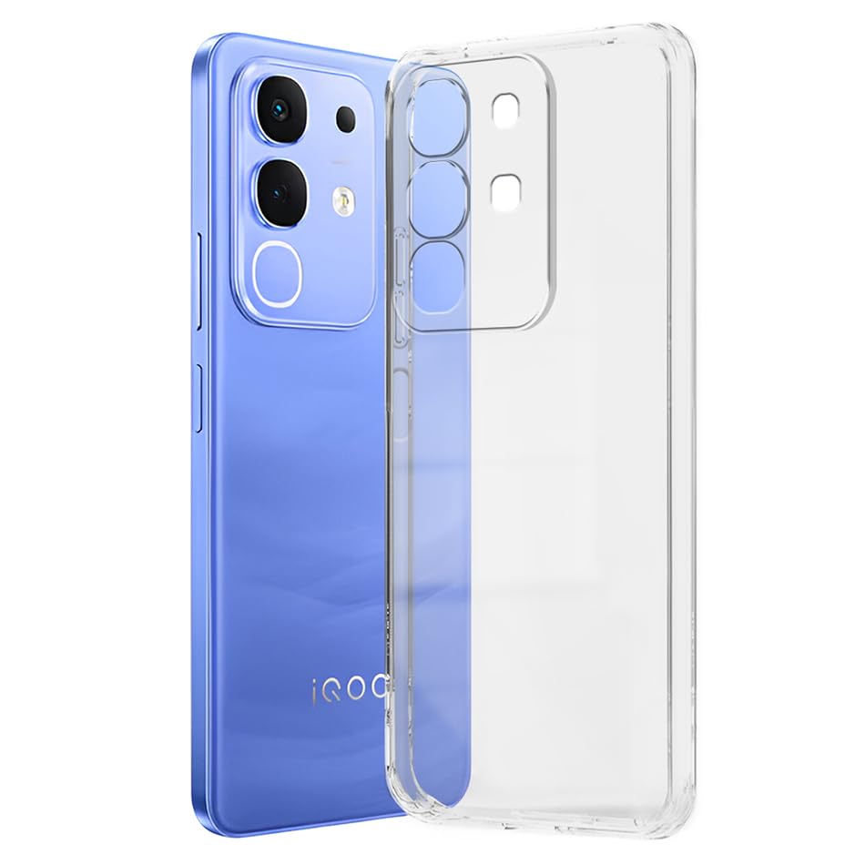 Image of Fashionury Crystal Clear Case for Vivo T4x 5G / iQOO Z10x 5G / Vivo Y31 Pro 5G | Yellowing Resistance | Transparent TPU Silicone | Raised Camera Lips | Slim Transparent Cover