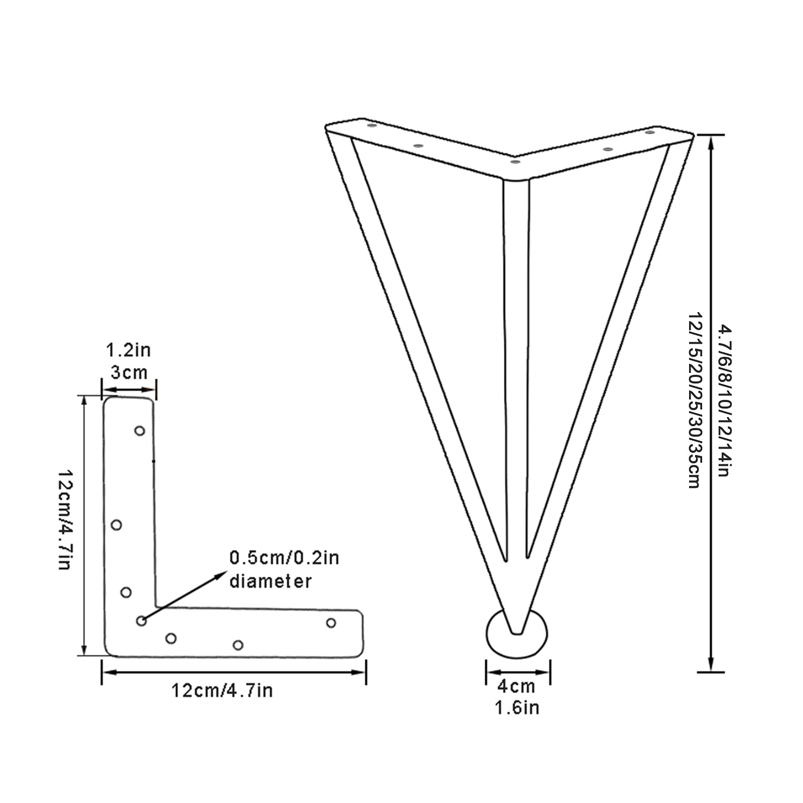 Patas de mesa ajustables de metal resistente de 8 pulgadas, patas de repuesto para gabinetes con protectores de suelo para cómodas, baños, patas de muebles de bricolaje y diseño versátil