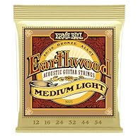 Bright, balanced tone with excellent projection and clarity. One of Ernie Ball’s most popular gauges, Medium Light consists of plain steel strings (.012, .016.) and phosphor bronze wound strings (.024, .032, .044, .054). Wound strings are 80 percent ...