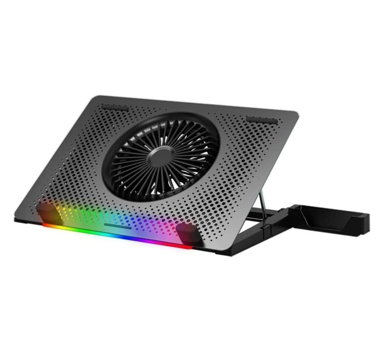 Base di raffreddamento da Gaming Supporto Di Raffreddamento Per Laptop In Alluminio Con Retroilluminazione RGB Gaming Cooling Pad Per Scrivania Ventola Alimentata Tramite USB per PC Notebook