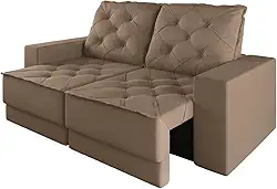 Sofá Retrátil e Reclinável 3 Lugares 1,80m Verona Suede Capuccino Mamflex