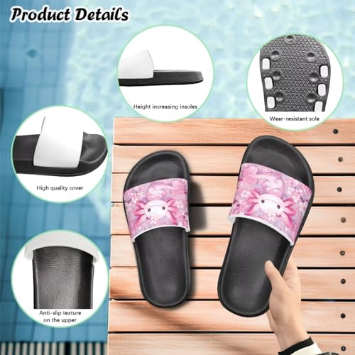 Image of Unisex Slides for Girls Boys Comfortable Slippers Slides Non-slip Shower Shoes House Fashion Thick for Indoor & Outdoor Gifts
