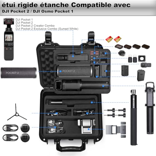 Étui de transport Lekufee DJI Pocket 2 rigide et robuste de haute qualité - 2