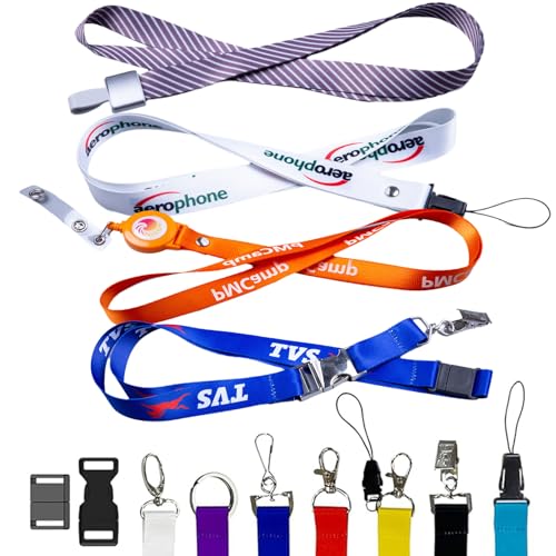 1-1000pcs Schlüsselband Lanyard personalisierte Hals Lanyard mit Bild, mit Logo/Foto/Text/Name für Büro, Schule, Ereignis Kundenspezifische Lanyards Bulk für Ereignis-Firmengebrauch
