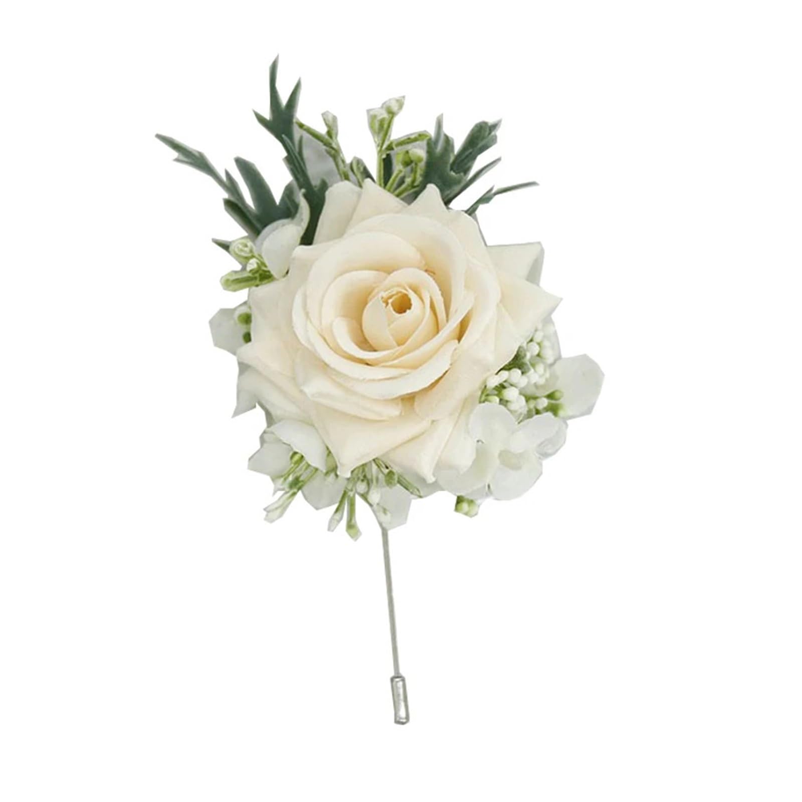 UJEDFHV Wedding Simulation Rose Corsage Champagne Boutonnieres Artifical Flowers For Groomsman Bridesmaid Bracelet Wrist Corsage Wedding Accessories For Proms