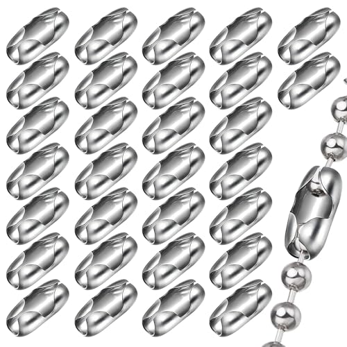 30 Pcs Replacement Roller Blind Chain Connectors, 3.9mmStainless Steel Ball Chain Connectors Cord Roller, Vertical Roman Roller Connector Clips, Beaded Pull Chain Extension Matching Connectors