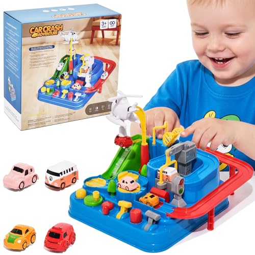 Cars Toys for 3 4 5 6 Year Old Boys Kids: Gifts for 3-5 Year Old Boy Girls Toddler Educational Car Race Track Game for Kid Building Learning Fine Motor Skills Toys Age 3-7 Boys Birthday Presents