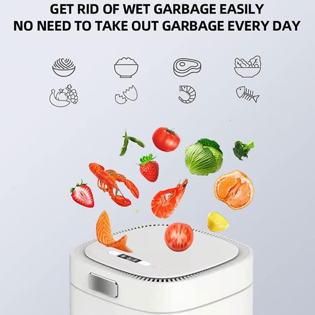 Compostador eléctrico de cocina, contenedor de abono inteligente para residuos, máquina trituradora de residuos de alimentos para el hogar de 2,5 l, ciclador automático de residuos de alimentos para