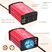 ALLWEI 300W Power Inverter DC 12V to 110V AC, Compact Car Plug Adapter Outlet with 27W PD USB-C &18W USB-A Fast Charging, Cigarette Lighter Adapter Car Charger for Phone, Laptop on Road Trip - Red