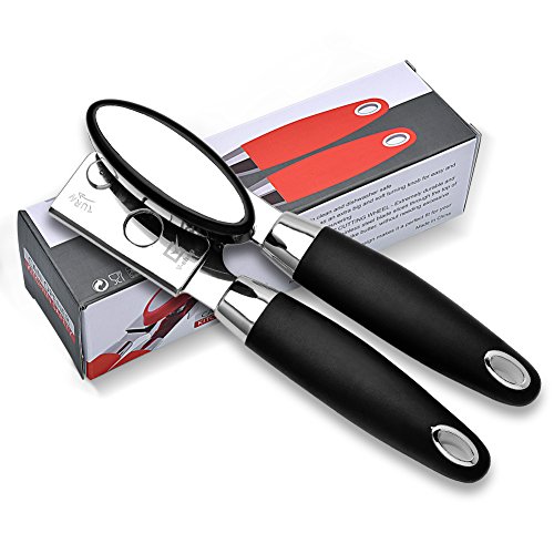 Can Opener,Manual Stainless Steel Can Opener With Sharp Cutting Wheel, Oversized Turning Knob and Non-Slip Handle …