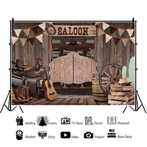 Fond western tissu polyester anti-reflet pour décor anniversaire