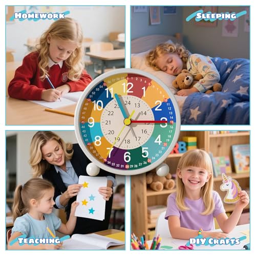 Reloj despertador para niños analógico y recargable el regalo perfecto para niños y niñas 8