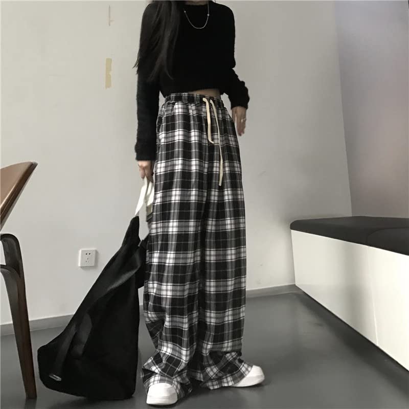 Grunge Baggy Cargo Pants Y2K Casual Plaid Drawstring Goth Alt Trousers Fairy Grunge Alternative Hippie Streetwear3