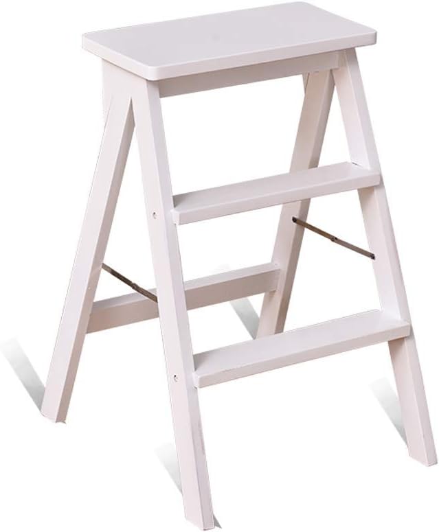 Outdoor Home Dual-Purpose Step Stool,Kitchen Climbing Stool Ladder Living Room Stool Portable Chair Ladder Dual-Use,Brown/Brown