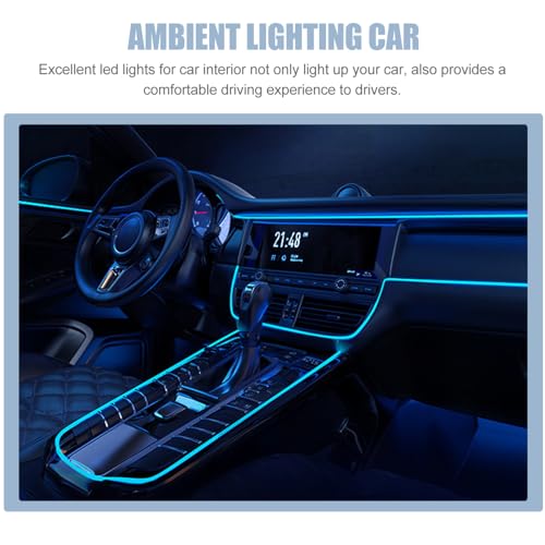 Tira de luces LED azul flexibles para interior de auto miniatura 4