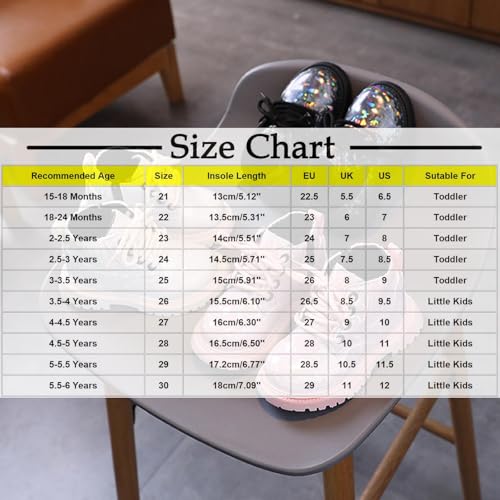 Girls/Boys Ankle Combat Boots with Side Zipper and Lace-Up, Glitter Style, Easy On/Off Sparkly Shoes for 1-6 Years3