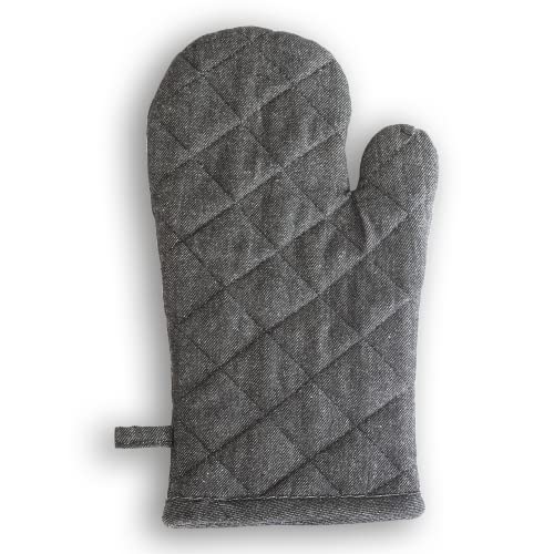 Image of 2 Oven Mitts and 2 Pot Holders Set-Cotton Heat Resistant Pot Stand and Kitchen Gloves-Heat Proof-Free Size-Combo Set (Blue and Grey Mix)
