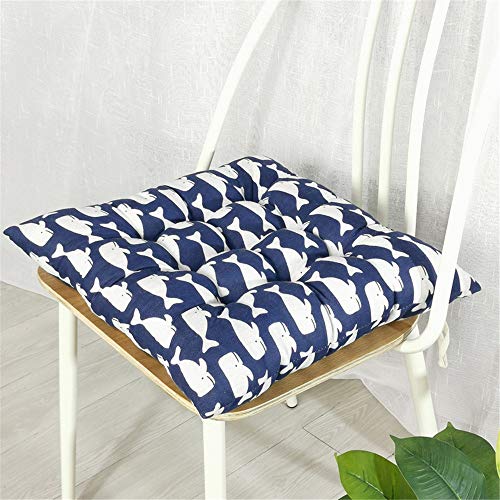 Treer Stuhlkissen mit Bändern Sitzkissen ,Tatami Kissen Stuhlauflage Sitzpolster Kissen für Stuhl Weiches Sitzkissen für Indoor Zuhause Stuhl Outdoor Garten (Navy blau,40x40cm) Cover