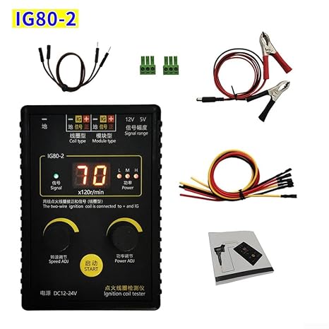 IG80-2 Digital Ignition System Analyzer with Adjustable Speed Range 120-8400RPM Multi-Function Testing Equipment for Vehicle Maintenance