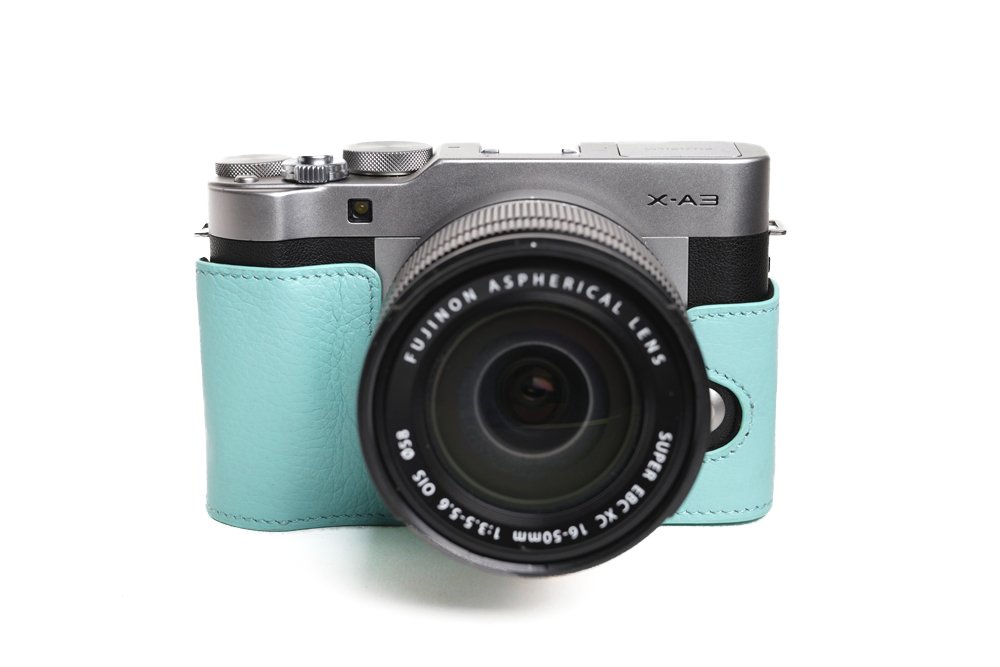 Sac de caméra FUJIFILM X-A3 anti-rayure demi-étui cuir véritable XA3