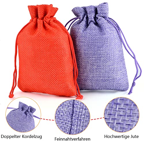 MAOOY Pack of 25 Jute Bags, 10 x 14 cm Jute Bags with Drawstring, Small Linen Bags, Advent Calendar Bags - Image 3