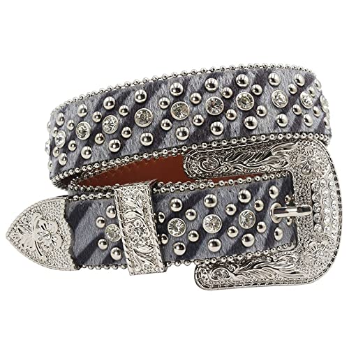 Ceinture pour cowgirl et cowboy à strass diamant pour affirmer votre style en soirée MM Gris