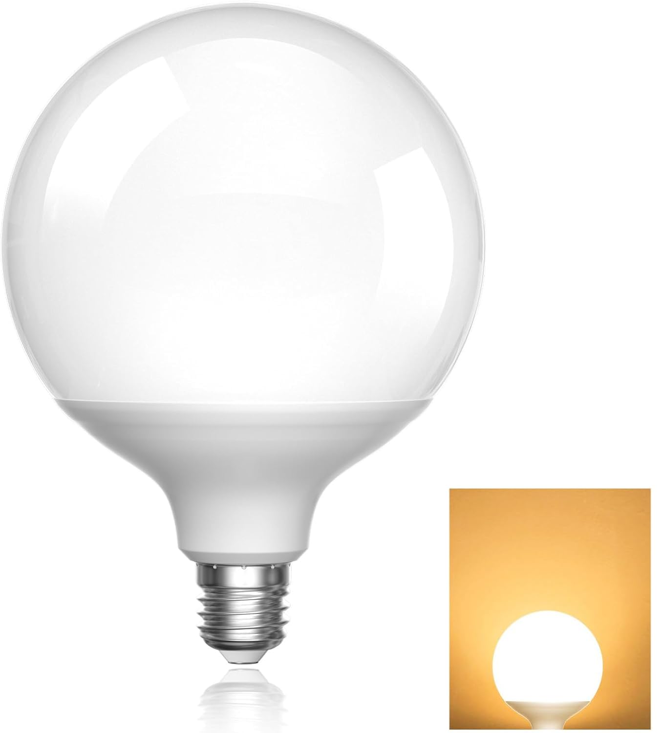 Bonlux 20W G120 E27 Globe LED Bulb Edison Screw Base Milky White Lampshade 1500 Lumen Equivalent 150W Incandescent Bulb for Indoor/Outdoor Lighting Decoration (Warm White 3000K, Non-Dimmable)