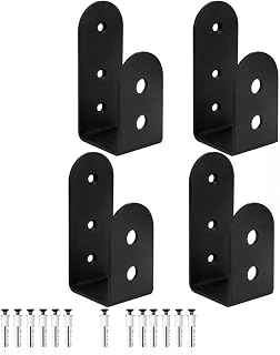 Door Barricade Brackets Heavy Duty 4 Pack, U Shaped Bracket for 2x4 Lumber | Upgraded M5x50mm screws +1 spare; 35mm carbon steel; 3.94"H