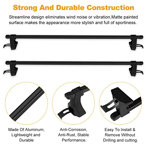 Roadfar Roof Rack Aluminum Top Rail Carries Luggage Carrier 54"(137Cm) Baggage Rail Crossbars #TOP3