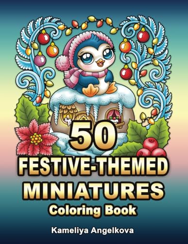 50 Festive-Themed Miniatures Coloring Book image 2