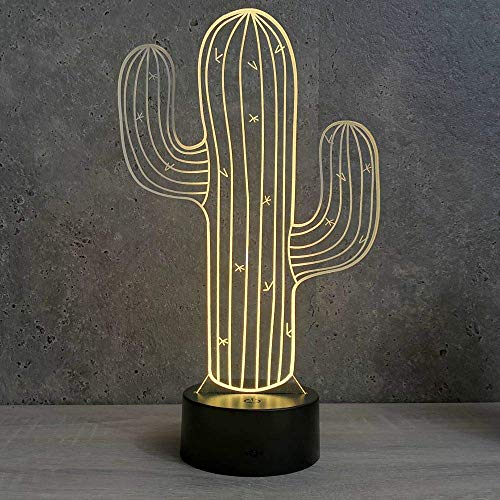 Lampe cadeau cactus 3D avec câble USB pour surprendre vos proches