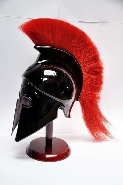 Generic SS-Nautical Mart Greek Corinthian Helmet with Red Plume Armor Roman Armour Spartan LARP Rustic Vintage Home Decor Gifts, Same as Picture