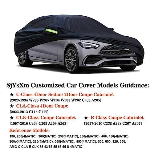 SjYsXm Telo Copriauto Compatibile con Mercedes-Benz Classe C(94-26) Berlina Coupé Cabrio/Classe CLA(13-26) Coupé/CLK, Impermeabile Copertura con Cotone, Telo per Auto da Esterno per Neve Pioggia Sole - 2