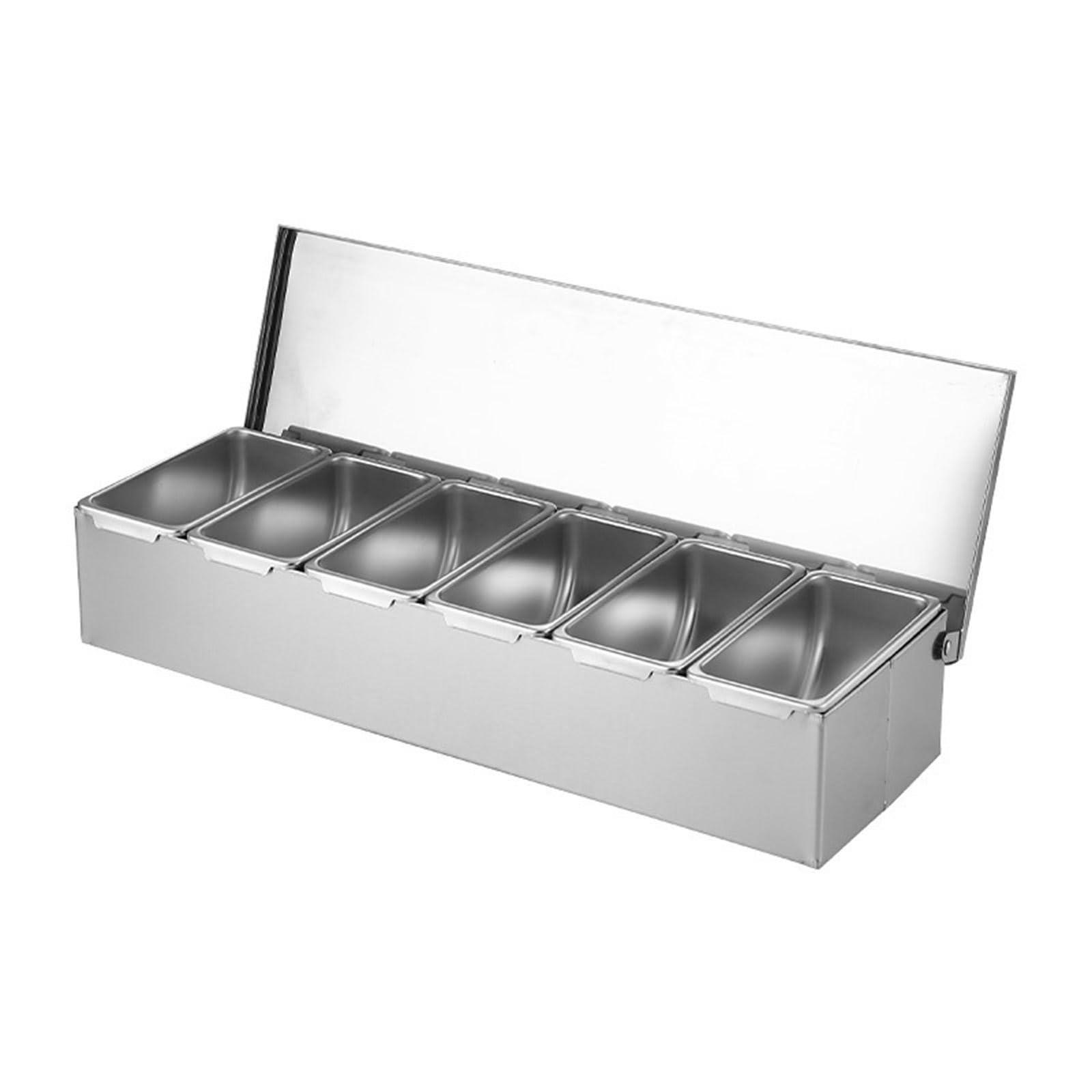 Hsioluted Professional Kitchen Seasonings Organizers 304 Nonrust Steel Multi Compartment Container Hygienic Space Saving Design Kitchen Seasonings Jars