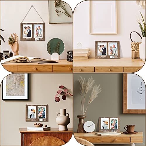 Then & Now Celebrate Years Of Love Anniversary Frame, 1-99 Years Wedding Gift Ideas - Anniversary Wood Photo Frame, Engagement Bridal Shower Gifts With Sentimental Quote - Holds 2 4X6 Inches Photos (Then & Now) #TOP6