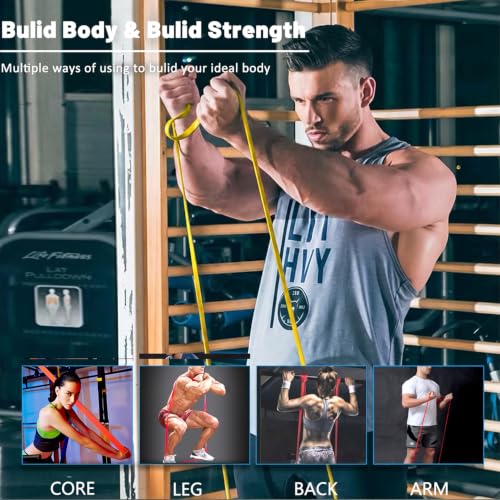 Image of Resistance Bands, Pull Up Assist Bands - Workout Bands, Eexercise Bands, Long Resistance Bands Set for Working Out, Fitness, Training, Physical Therapy for Men Women